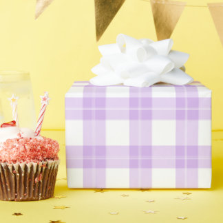 Cute Light Purple Plaid Simple Classic Wrapping Paper