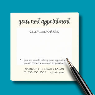 Cute Light Yellow Handwritten Appointment Remind Post-it Notes