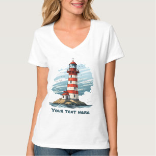 Cute lighthouse add text  T-Shirt