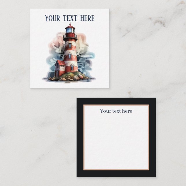 cute lighthouse lovers add name beach  card (Front/Back)