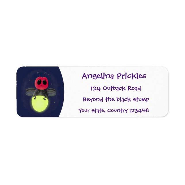 Cute lightning bug firefly cartoon illustration (Front)