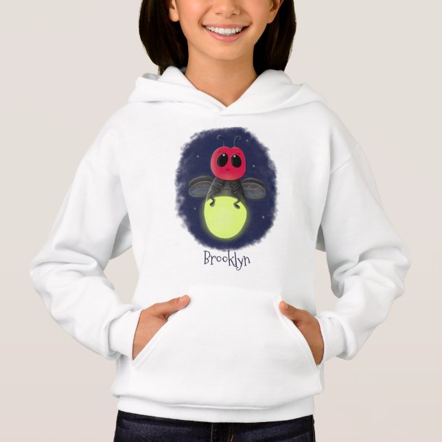 Cute lightning bug firefly cartoon illustration (Front)