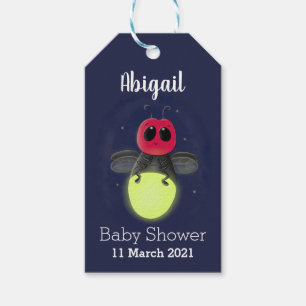Cute lightning bug firefly cartoon illustration gift tags