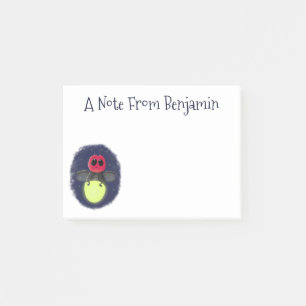Cute lightning bug firefly cartoon illustration post-it notes
