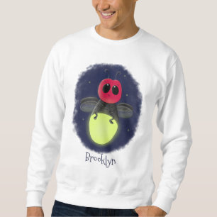 Cute lightning bug firefly cartoon illustration sweatshirt