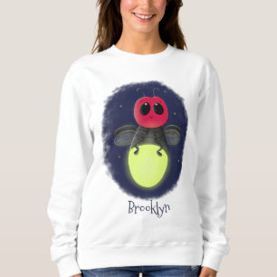 Cute lightning bug firefly cartoon illustration sweatshirt