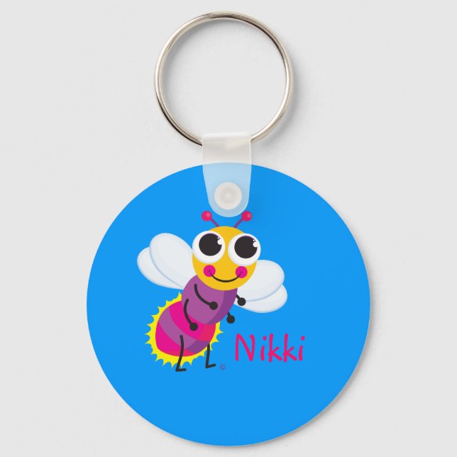 Cute Lightning Bug Key Ring (Front)
