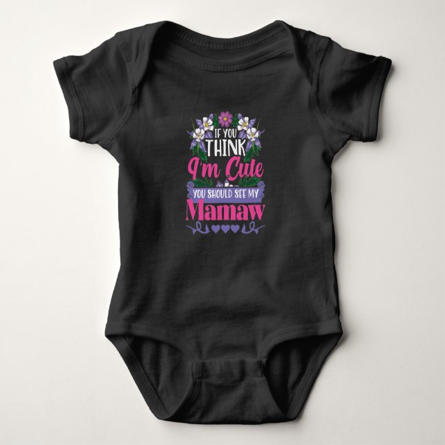 Cute Like Mamaw Gift for Granddaughter Baby Bodysuit (Front)