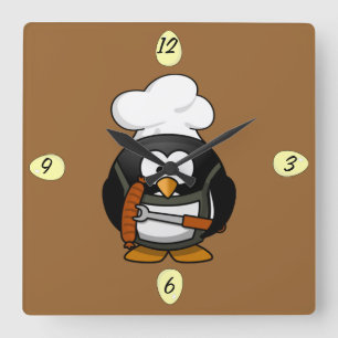 Cute lil Chef Penguin - Clock