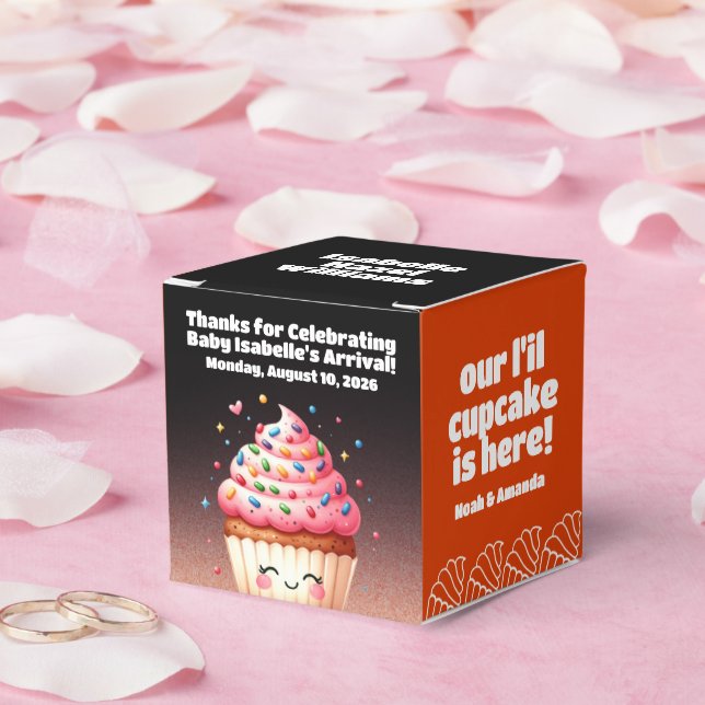 Cute L'il Cupcake Sprinkles Baby Shower Welcome Favour Box (Wedding)