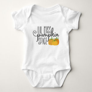 Cute Lil Miss pumpkin spice bodysuit for baby