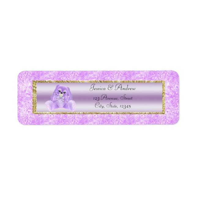Cute Lilac Bunny Baby Shower (Front)