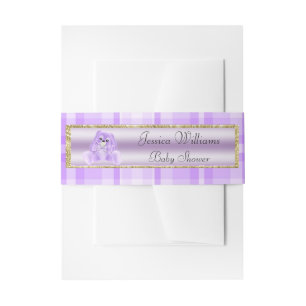 Cute Lilac Bunny Invitation Belly Band