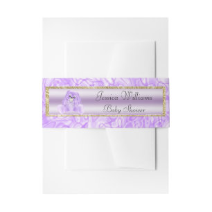 Cute Lilac Bunny Invitation Belly Band