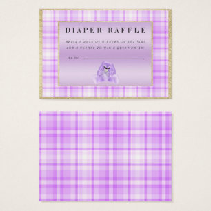 Cute Lilac Bunny "Raffle" Baby Shower
