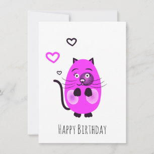 Cute lilac cat holiday card