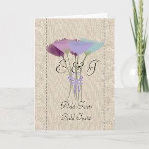 Cute Lilac Peony Bouquet Monogrammed Card