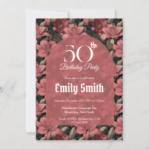 Cute Lilies Aesthetic Birthday Celebration Invitation