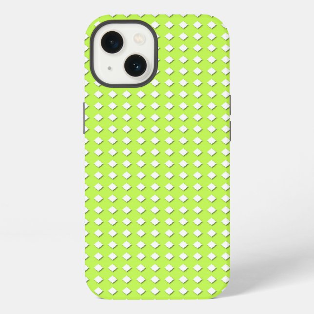 Cute Lime Green Geometric Pattern - Little Diamond iPhone Case (Back)