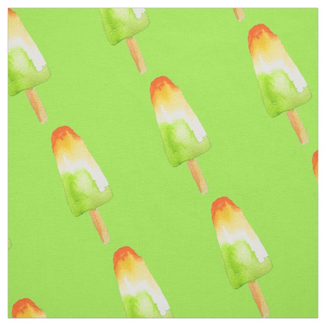 Cute lime ice-block popsicles sweet art fabric (Swatch)