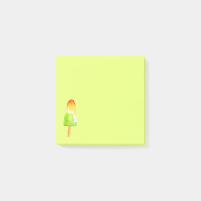 Cute lime  popsicle girl's art stationery post-it notes (Front)