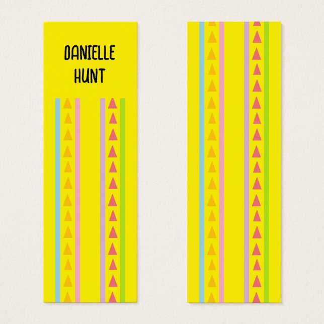 Cute lines and triangles pattern bookmark (Front & Back)