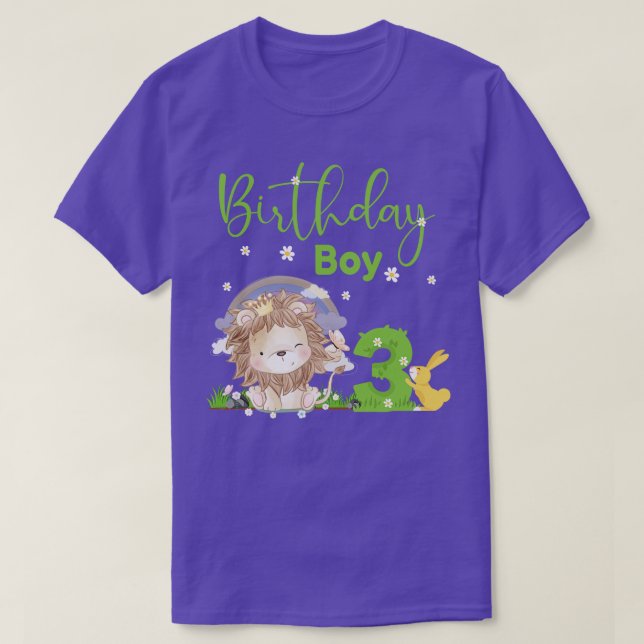 Cute Lion 3rd Birthday Boy T-Shirt (Design Front)