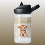 Cute lion add name with stars kids brown water bottle<br><div class="desc">CamelBak Eddy® water bottle for kids.
Personalise with a name.
This water bottle features a cute lion with stars in the colours brown and white.</div>