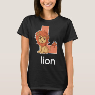 Cute Lion Alphabet Letter Big Cats  Kids T-Shirt