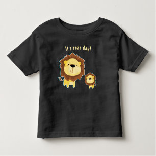Cute Lion And Baby Cub Kids Birthday Toddler T-Shirt