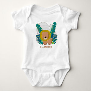 Cute Lion Animal Jungle Safari Zoo Personalise Baby Bodysuit