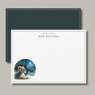 Cute Lion at Night Safari Nursery Thank You  Card