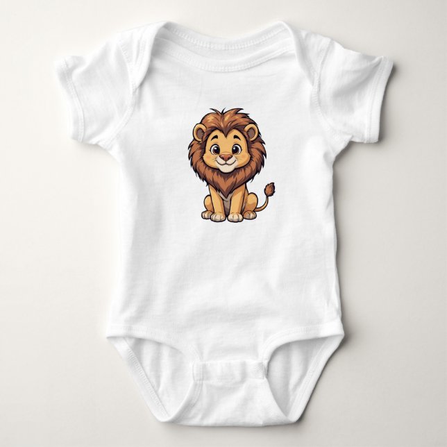 Cute Lion Baby Bodysuit (Front)