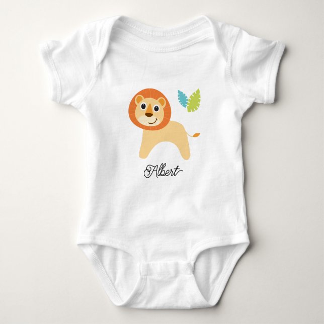 Cute Lion Baby Bodysuit (Front)
