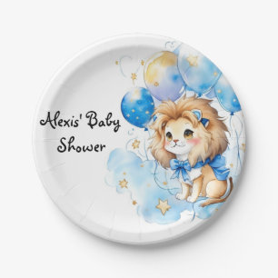 Cute Lion Baby Shower Paper Plate