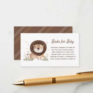 Cute Lion Baby Shower Roaring Books for Baby Enclosure Card