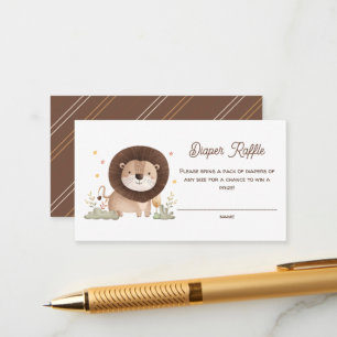 Cute Lion Baby Shower Roaring Diaper Raffle Enclosure Card