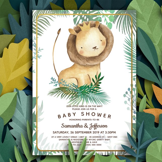 Cute Lion Baby Shower Theme Invitation (Creator Uploaded)