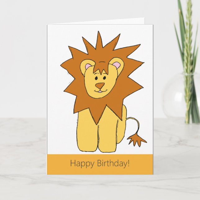 Cute Lion Birthday Card (Front)