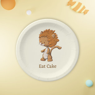 Cute Lion Birthday Party Paper Plate