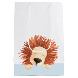 Cute Lion Blue Medium Gift Bag