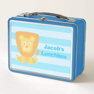 Cute Lion Boy Personalised Lunch Box
