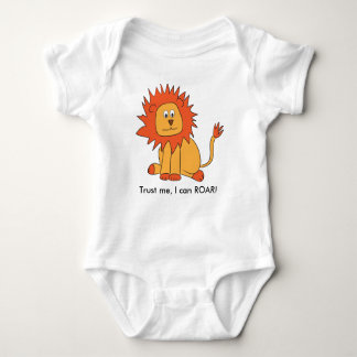 Cute Lion can ROAR Orange Illustration Baby Bodysuit