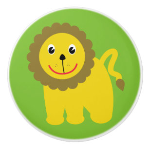 Cute lion ceramic knob