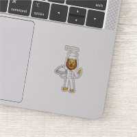 Cute lion chef cartoon illustration