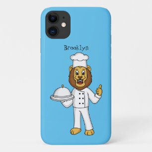 Cute lion chef cartoon illustration  Case-Mate iPhone case