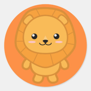 Cute Lion Classic Round Sticker