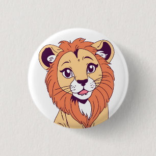 Cute Lion Cub 3 Cm Round Badge