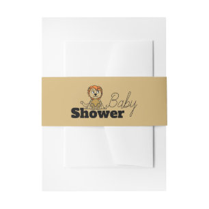 Cute Lion Cub, Baby Shower Invitation Belly Band