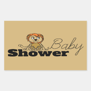 Cute Lion Cub, Baby Shower Rectangular Sticker